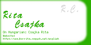 rita csajka business card
